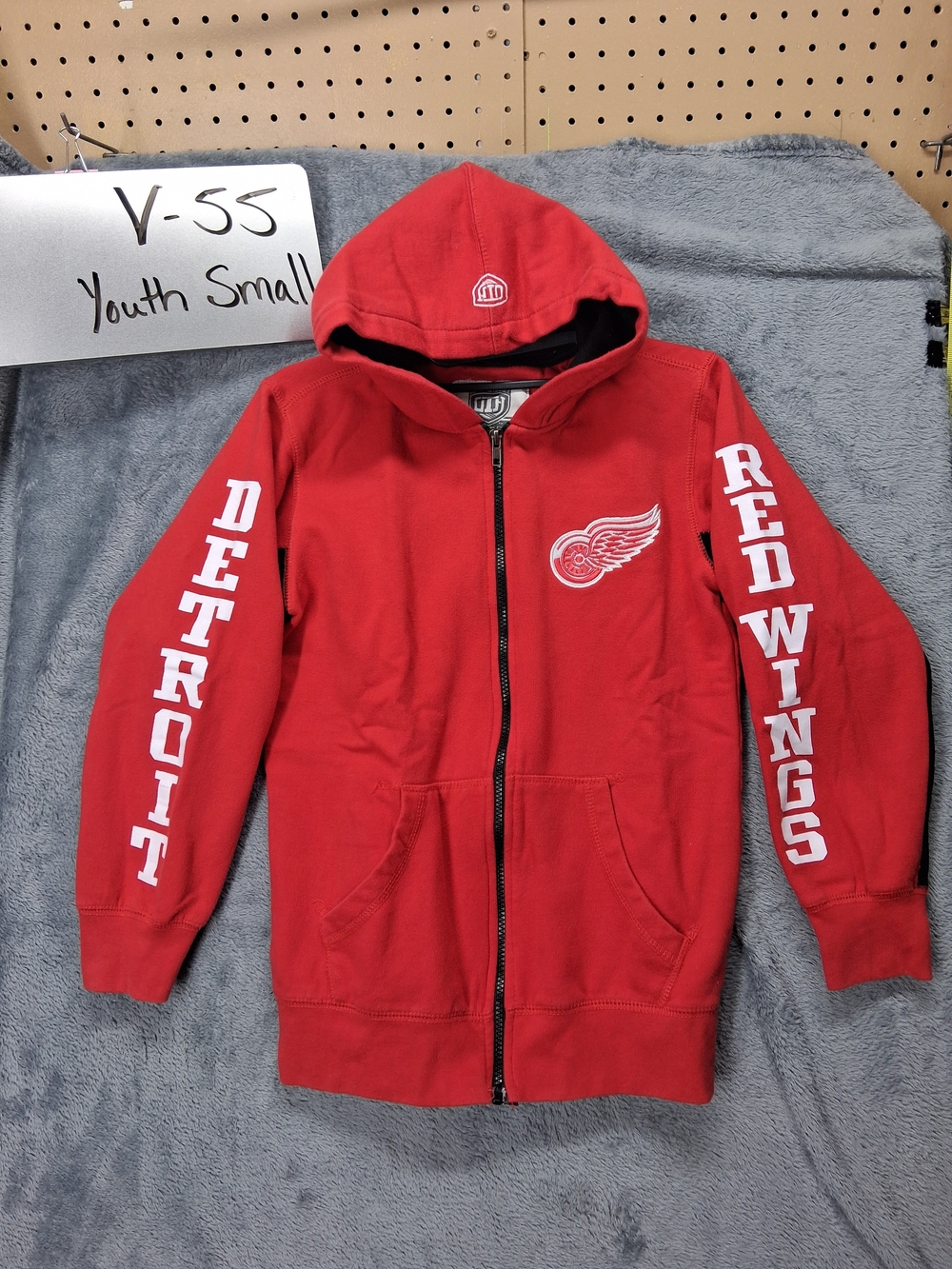 NHL Detroit Red Wings Youth Red Zip-Up Hoodie